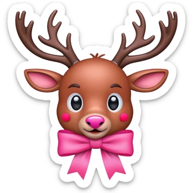Rudolph with a pink bow sticker