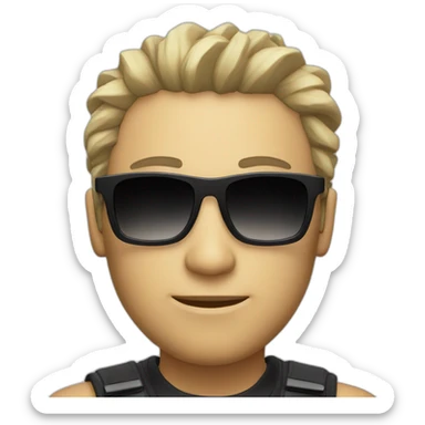 white hacker whit sun glasses sticker