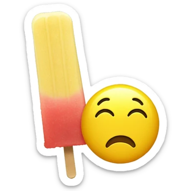 Yellow emoji sucking on a popsicle sticker