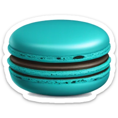 Realistic dark turquoise macaron isolated sticker
