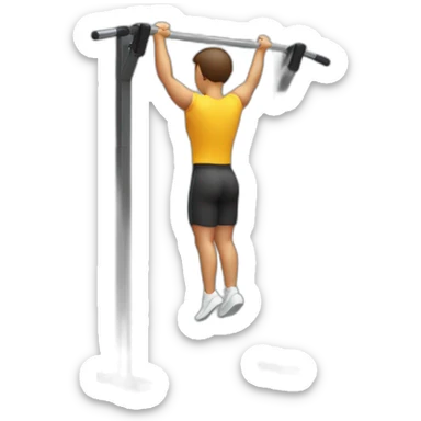 figure is performed on a pull-up bar from an inverted hang until the body is completely horizontal and straight with the front of the body facing upwards sticker