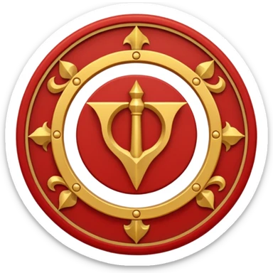 a circular casting sigil inspired by the wizard101 balance school using base color sand and trim color red. Bitch, put A golden scale in the middle as a the main focus  sticker