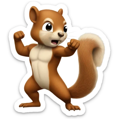 A squirrel that fights MMA sticker