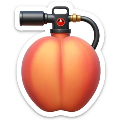 peach with a gas canister inside it  sticker
