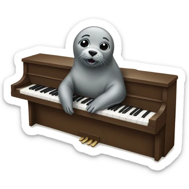 Seal playing piano sticker