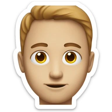 Uncanny valley face, features slighly out of place sticker