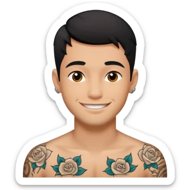 A man in tattoos handsome with flirty smile sticker