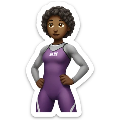 High school girl wrestler sticker