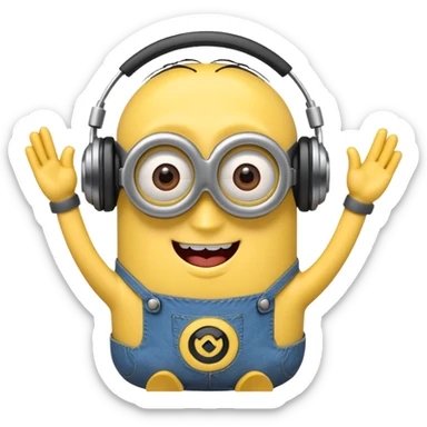 minion listening to music emoji sticker