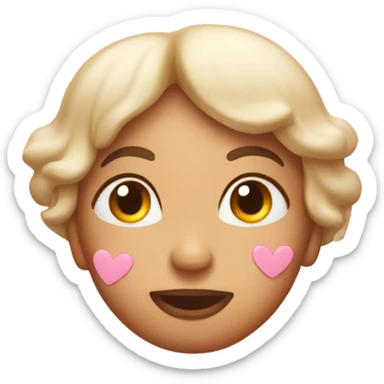 kisses with light pink hearts sticker