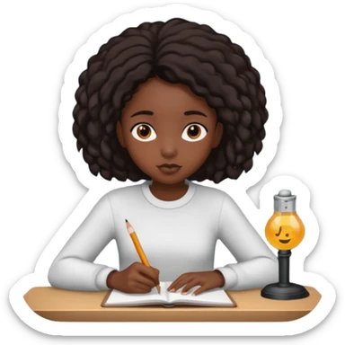 Student routine black girl sticker