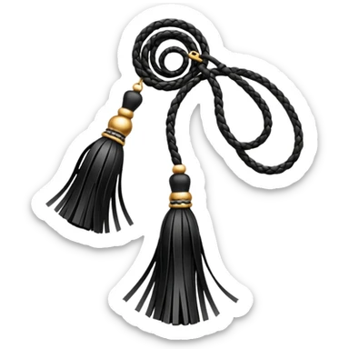 Black sexy whip with tassels  sticker