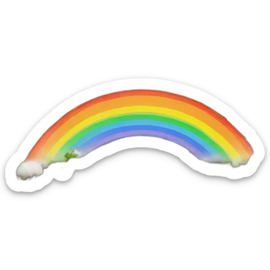 a beautiful rainbow in a cotton field sticker