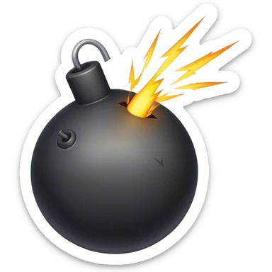 bomb with spark sticker