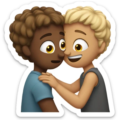 two friends weeping in each other's arms sticker