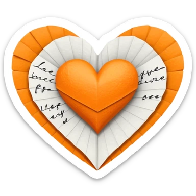 Change I don't want 2 hearts only 1 orange heart love letter sticker