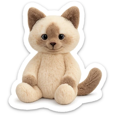 cute ragdoll kitten jellycat plushie sticker