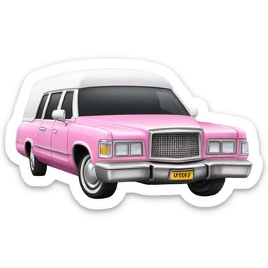 Realistic pink hearse  sticker