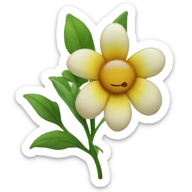 une fleur avec un visage qui sourit sticker