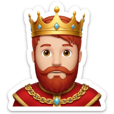 bearded  king  red outfit red hair without crown sticker