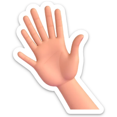 'Nah' hand gesture with palm facing out, casual and dismissive, 3D cartoon style sticker