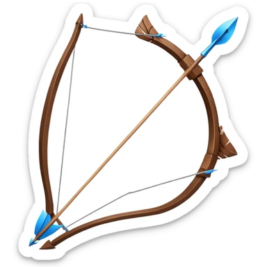 bow and arrow which has wind surrounded 
 sticker