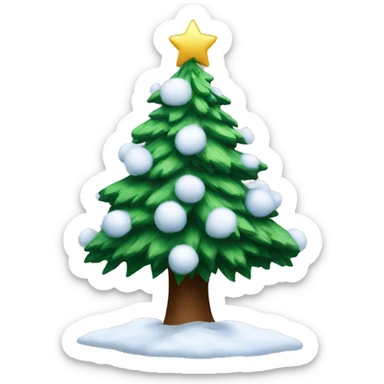 Christmas tree with snow sticker