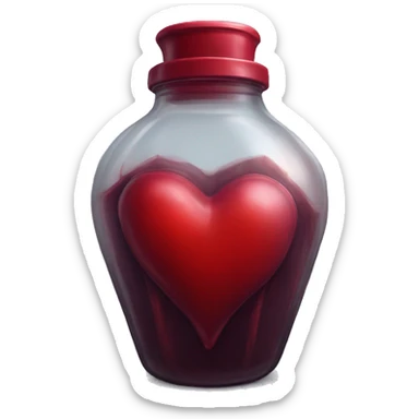 gothic red poison heart shaped jar  sticker