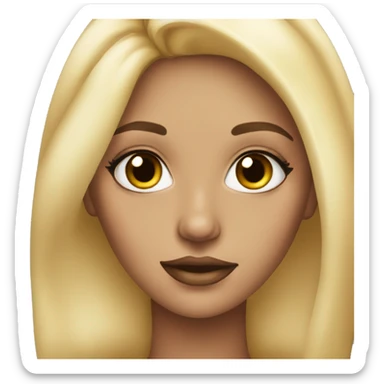 A pretty blonde Girl wearing makeup sticker