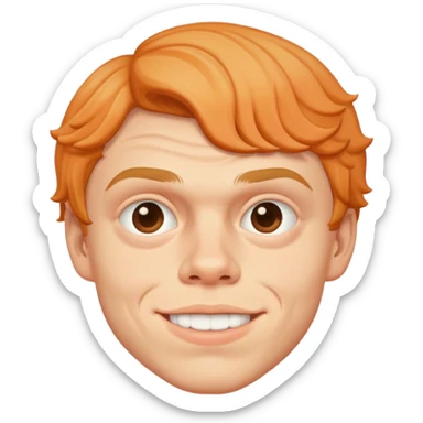 evan peters, dimples, peach fuzz on face sticker