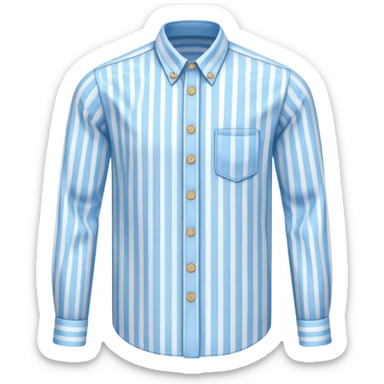 light blue and white vertically striped button down shirt, isolated sticker
