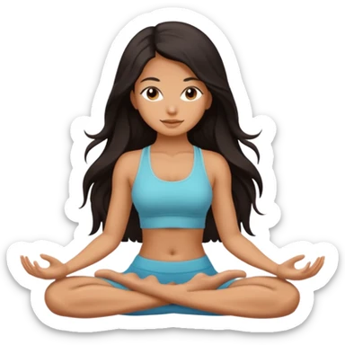 Dark long hair yoga girl  sticker