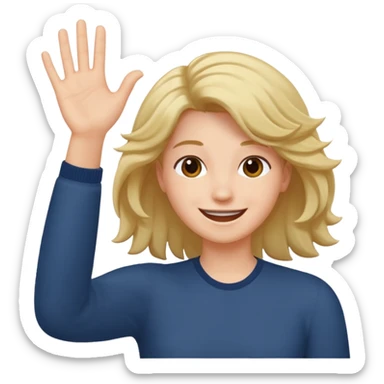 flicking hair emoji with hand sticker