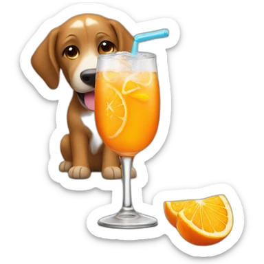 Un chien drink a fanta sticker