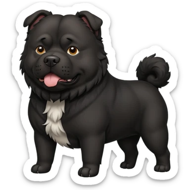 Black pitbull chow chow sticker