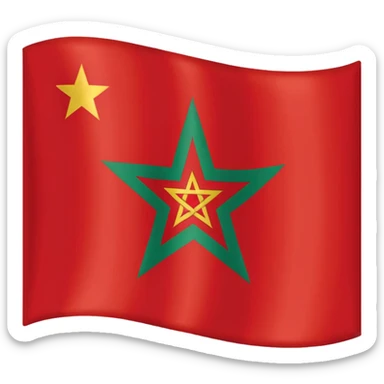 morocco flag with david star instead of 5 branch star sticker