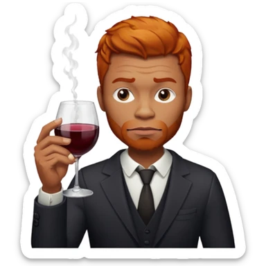 Ginger black men holding a glass of wine and a cigarette. Looking mean  sticker