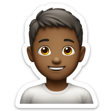 An emoji of a child, depicting a small person with a cheerful expression, typically with short hair and wearing casual clothing, symbolizing youth and innocence sticker
