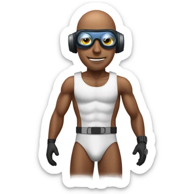 martian barman shirtless and goggles bald sticker