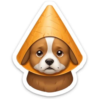 Dog wearing the cone of shame  sticker