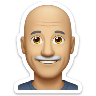 Men over 50s bald smiling dark hair Brown eyes sticker