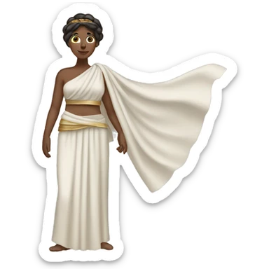 woman wearing traditional draped greek toka sticker