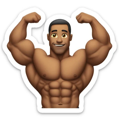 Bodybuilder flexing sticker