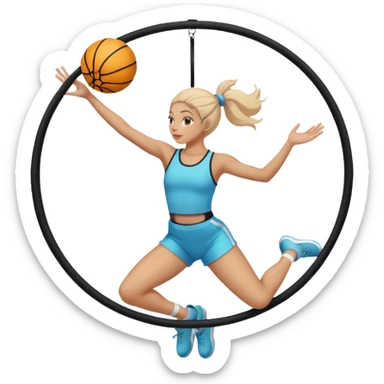 girl doing aerial hoops silhouette  sticker