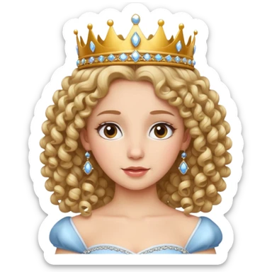 Princesa banca con el pelo rizado sticker