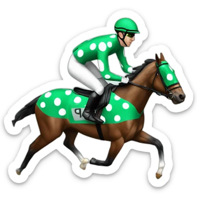 paul townend green polka dot jockey sticker