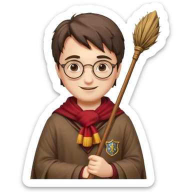 Harry potter flying on a broomstick sticker