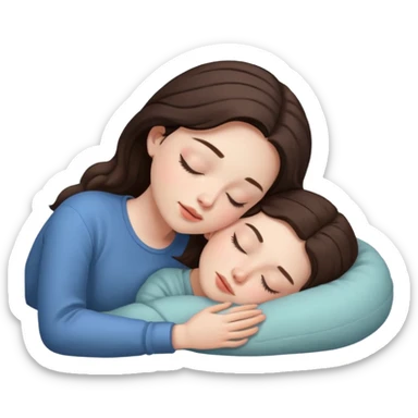 Brunette girl sleeping sticker