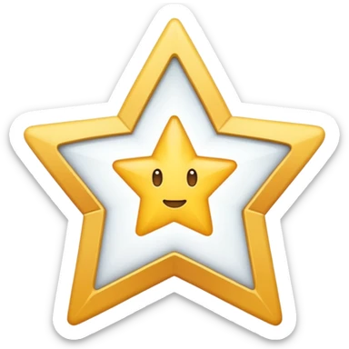 generate an emoji with a white tick in between a star having 11 points  sticker