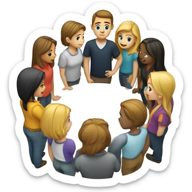 A distant circle of people classmates  sticker